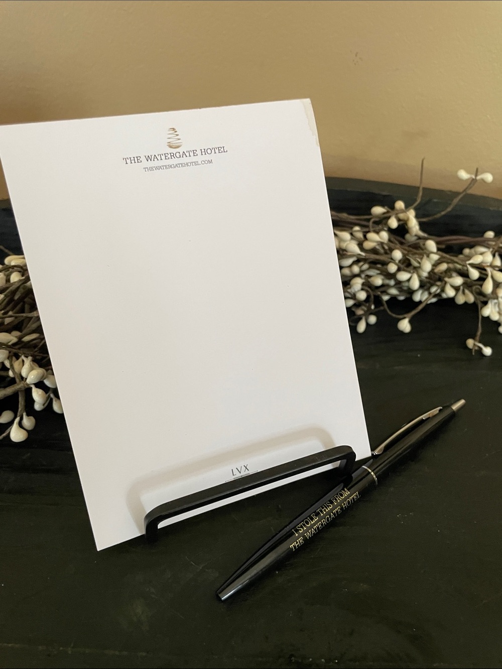 NEW The Watergate Hotel Notepad and Pen
